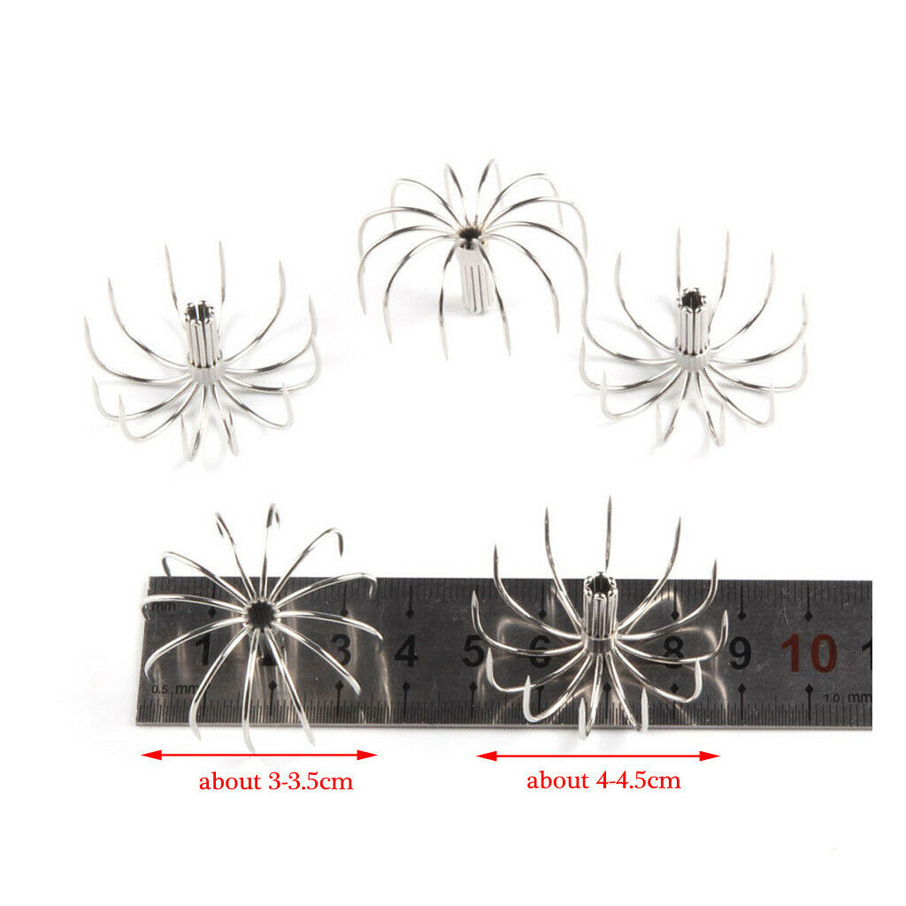 2X 10pcs Stainless Steel Squid Jig Hook Octopus Hook Simulation Bait 4.5cm