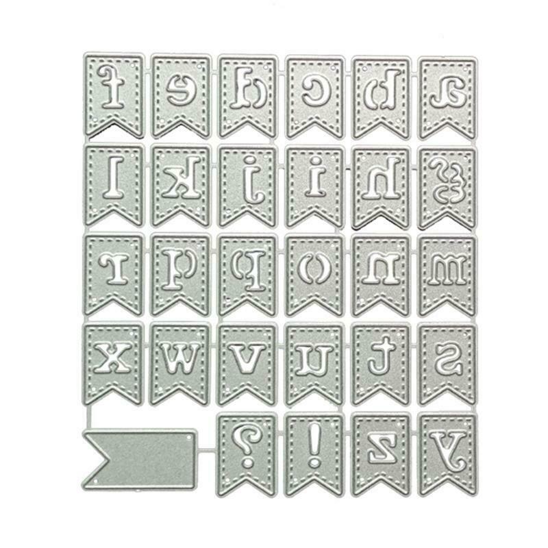 Alphabet Banner Pull Flag Template Carbon Steel Cutting Dies DIY Scrapbooking
