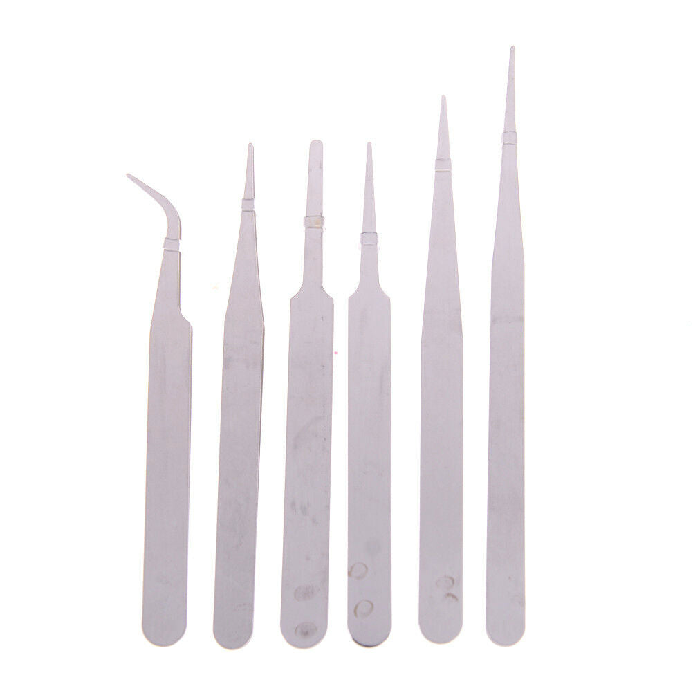 6Pcs/Set Stainless Steel Anti-static Tweezer Repair Maintenance Too.l8