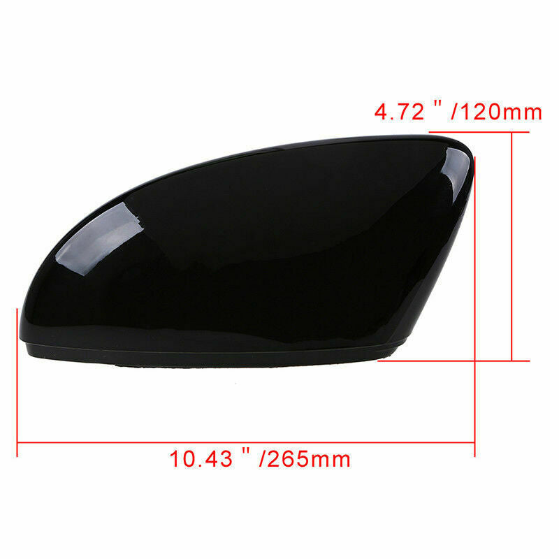 Left Wing Door Side Rearview Mirror Cover Cap Black Fit For VW Beetle 2012-2018