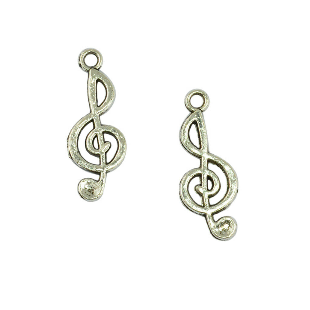 50x Music Symbols Shape Alloy Pendants Charms for DIY Jewelry Making Craft