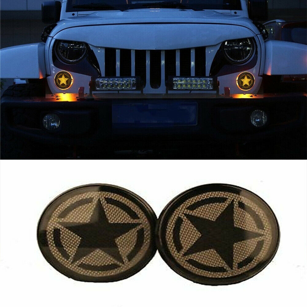 2x Smoke Five Star LED Turn Signal Lights Lamps For Jeep Wrangler JK 2007-2018