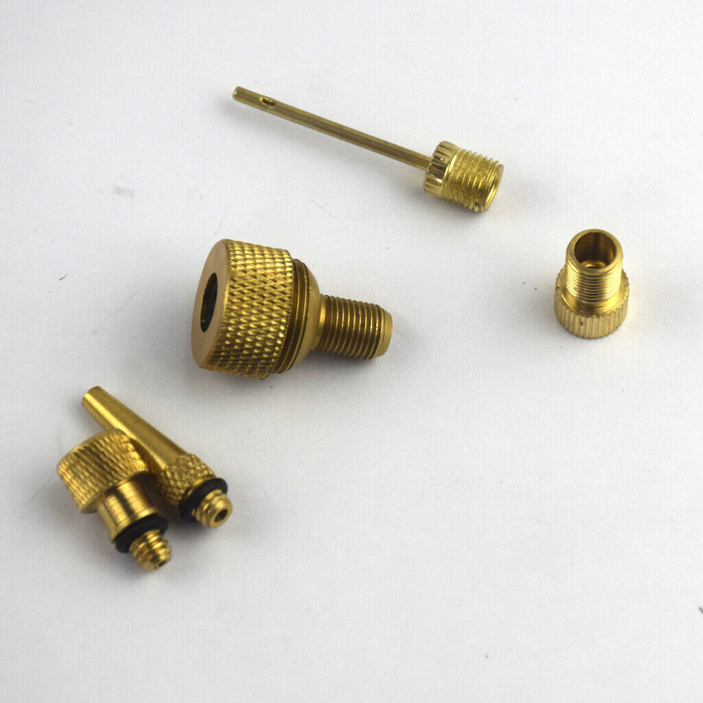 5 Pieces Brass Bike Pump Adapter Adaptor Converter Car Tube Valve Fitment