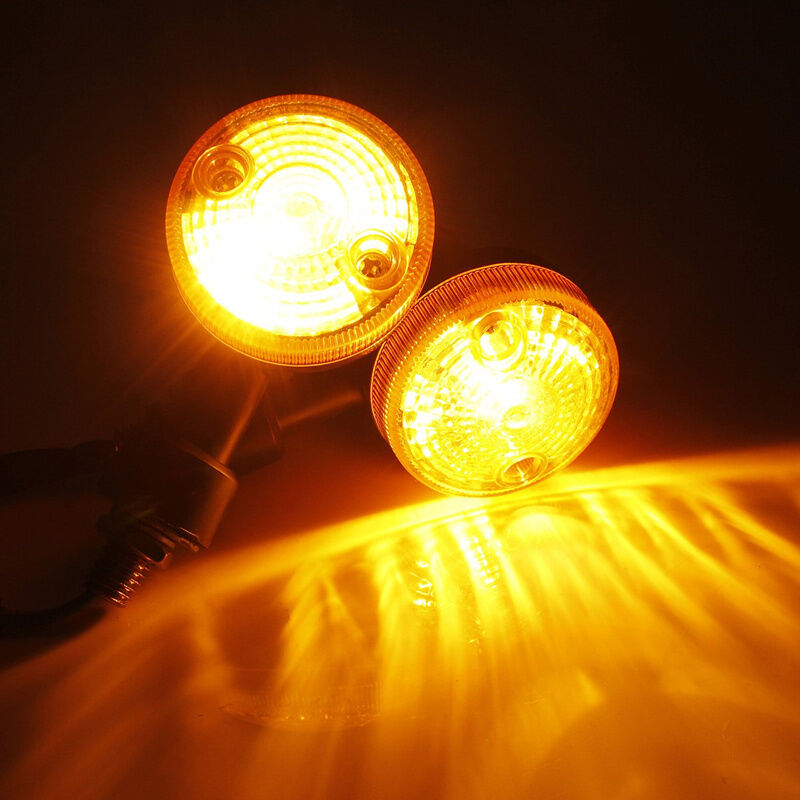 100% Brand New Motorcycle Amber Round Turn Signal Direction Indicator Light Lamp