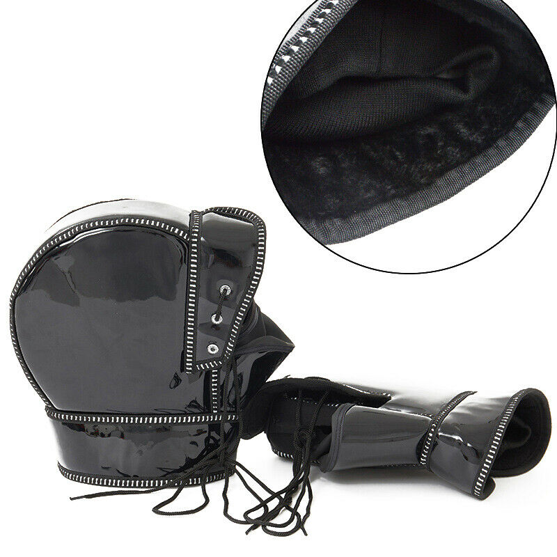2PCS PU Motorcycle Scooter Handlebar Gloves Fur Winter Thermal Warm Waterproof