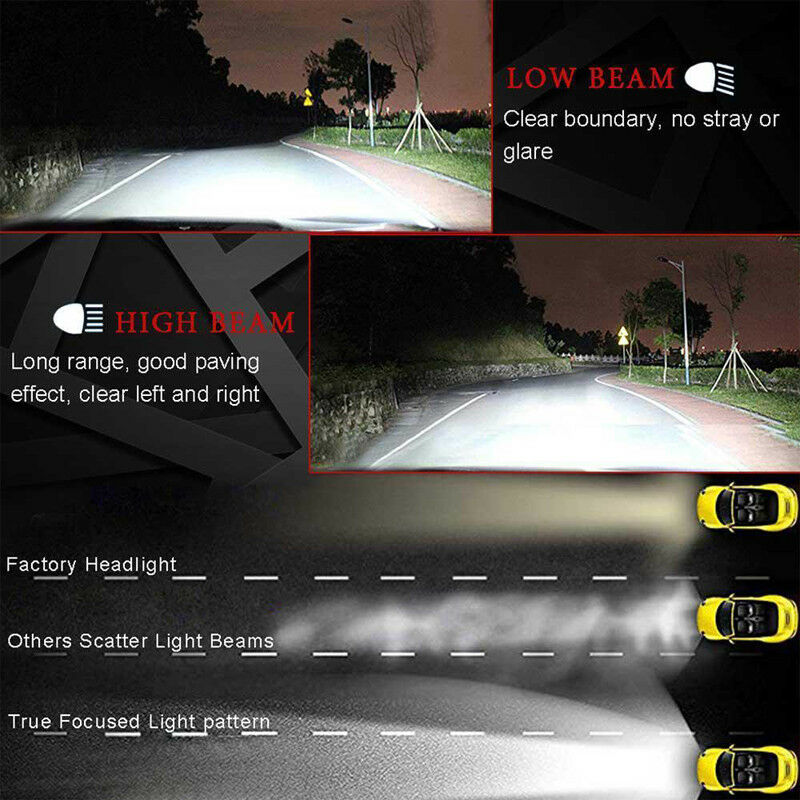 2PCS H4 Hi/Lo LED Headlight Headlamp 26000LM 6000K 110W Kit Conversion Bulbs