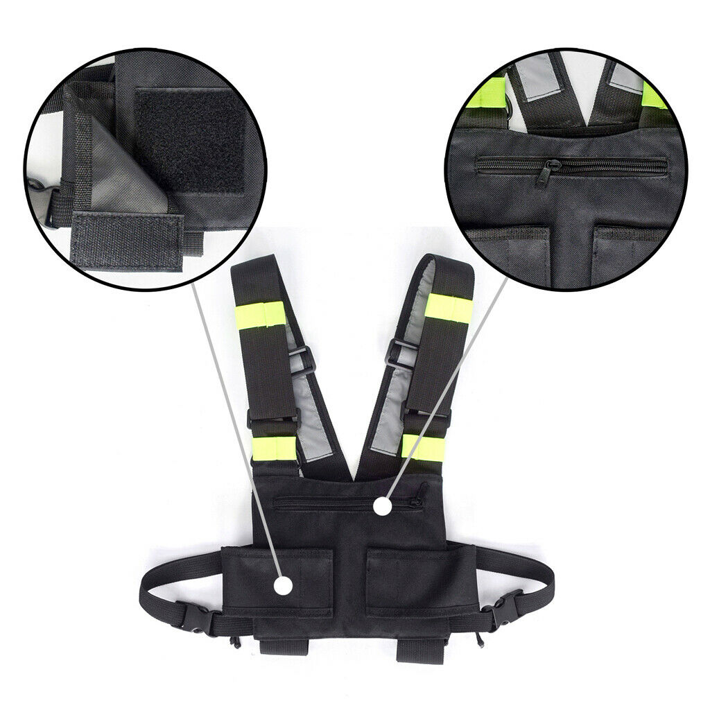 Radio Chest Harness Chest Front Pack Pouch Holster Vest Rig for 2 Way Radios