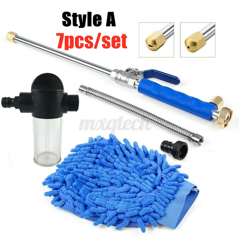 Car Garden Washer Spray Gun Power High Pressure Water Lance Hose Pipe Nozz