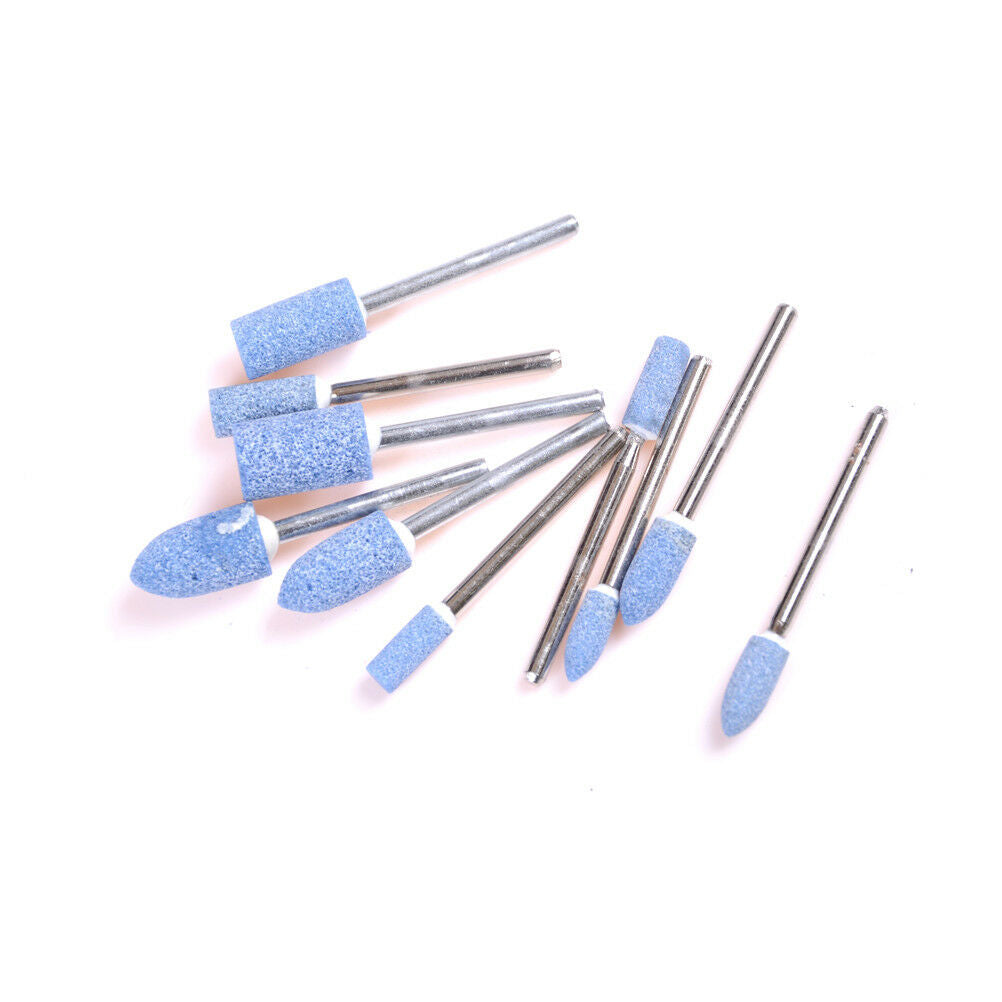 10X 4-10Mm Abrasive Mounted Stone Grinding Burr Wheel For Grinder Rotary Tool DD