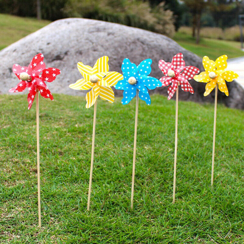 Mini Windmill Wind Spinner Home Garden Yard Decoration Kids Children To.l8