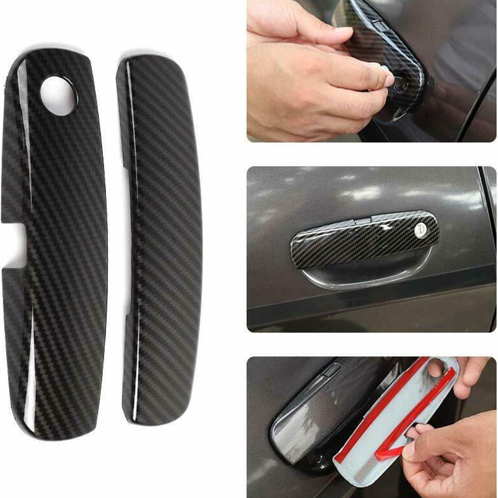 Car Door Handle Trim Cover Accessories for Dodge Challenger 2012-19 Carbon Fiber