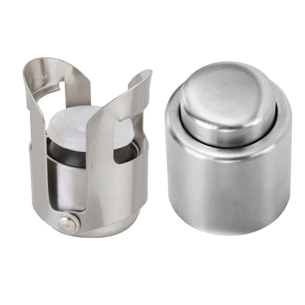 2x Handy Stainless Steel Vacuum Wine Bottle Stopper Plug  Pump Sealer Keep Beer