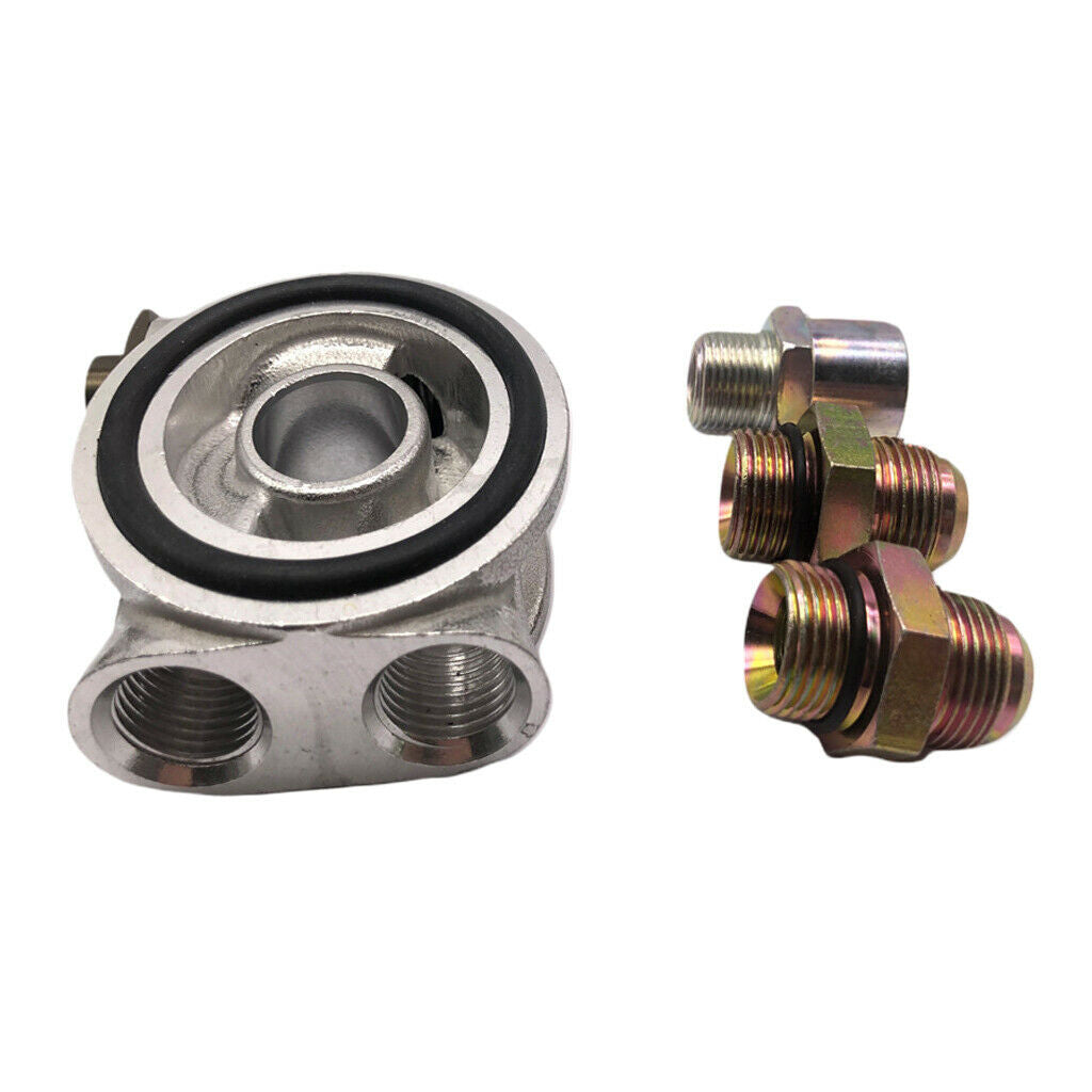 M22x1.5mm AN10 Aluminum Oil Filter Cooler Sandwich Block Adapter Plate new