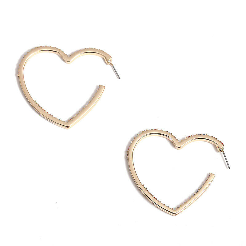Fashion Crystal Rhinestone Heart Earrings Drop Dangle Earrings Women Jewe.l8