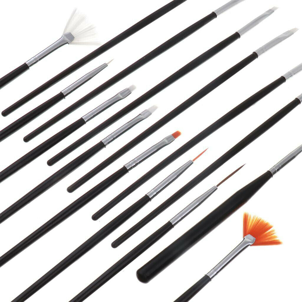 Nail Art Brushes Nail Art Painting Polish Design Kit with 15 Nylon Hair Brushes