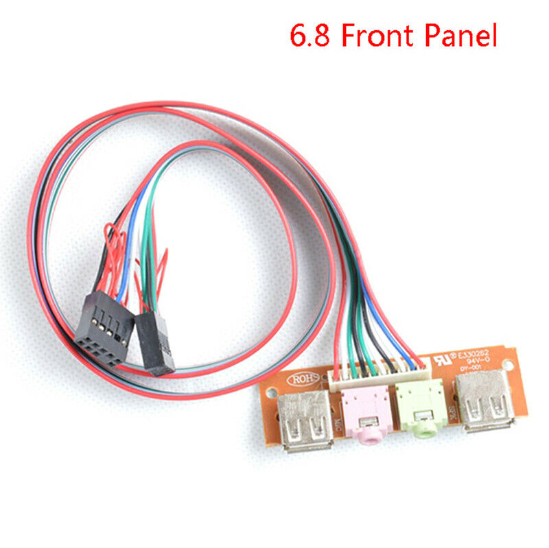 Audio Adapter Cable 2 USB PC Computer Case 6.8cm Front Panel USB Audio Ca.l8