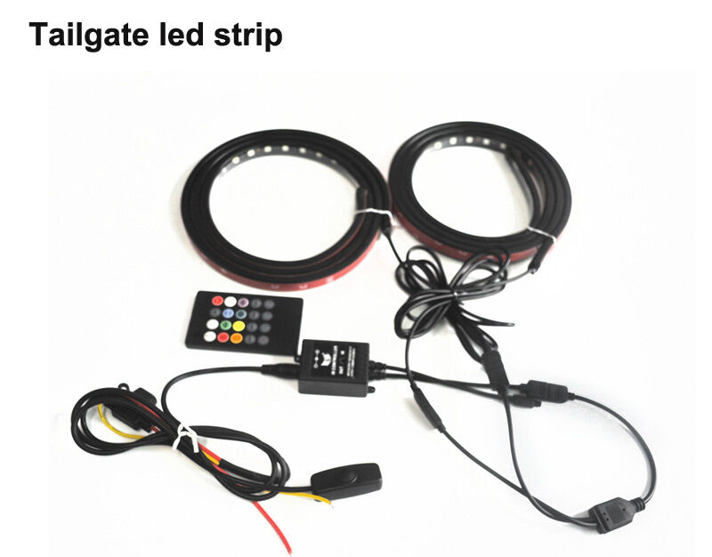 2pc 12V 60" RGB LED Car Truck Bed Light Roof Light Tailgate Strip Neon Glow Lamp