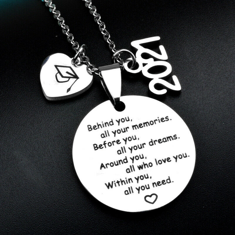 2021 Long Necklace Memorial Graduation Gift Stainless Steel Necklace FWF YQCHAU
