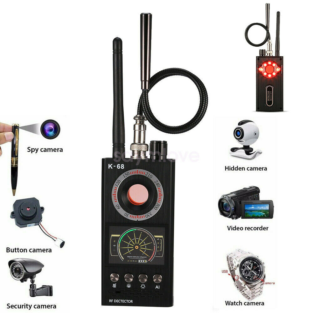 K68 Wireless RF Bug Signal Detector Anti Spy Camera Lens Bug Finder Full Range