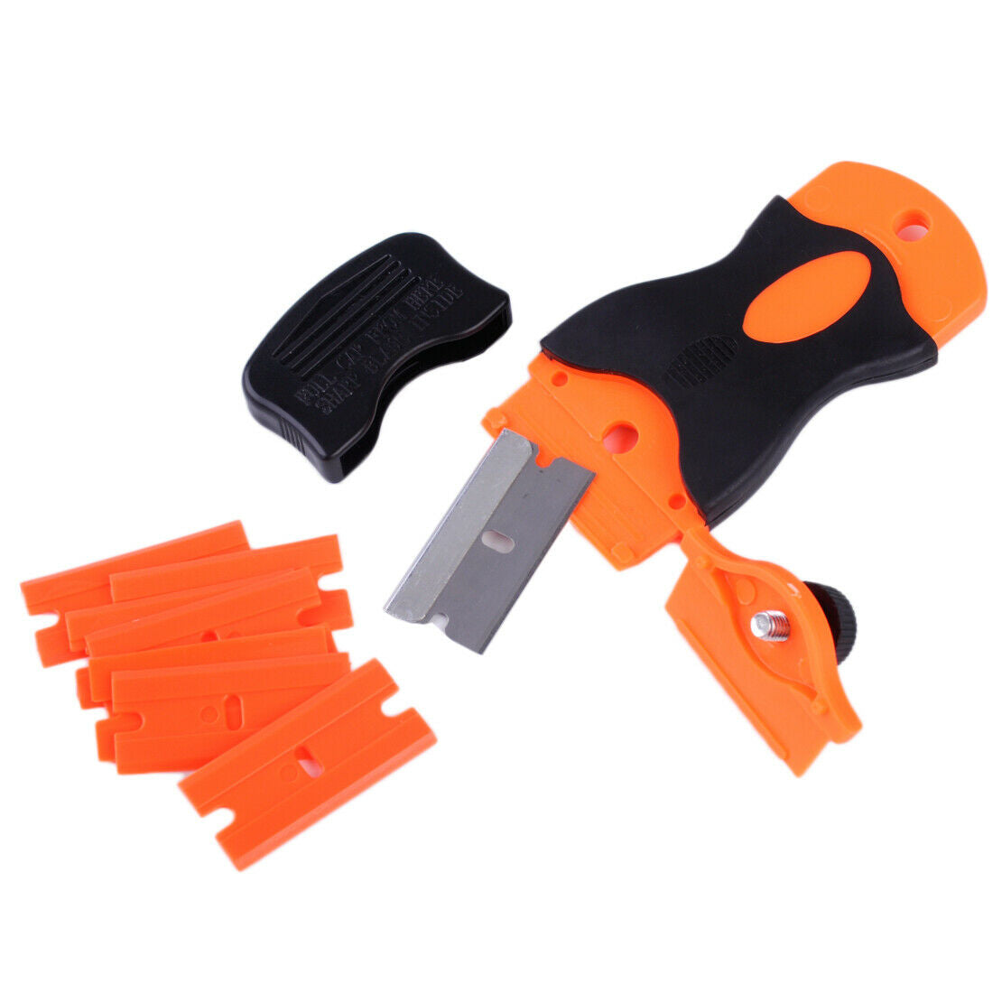 Film Stickers Razor Scraper Removal Tool w/ 100 Plastic Double Edged Blades An