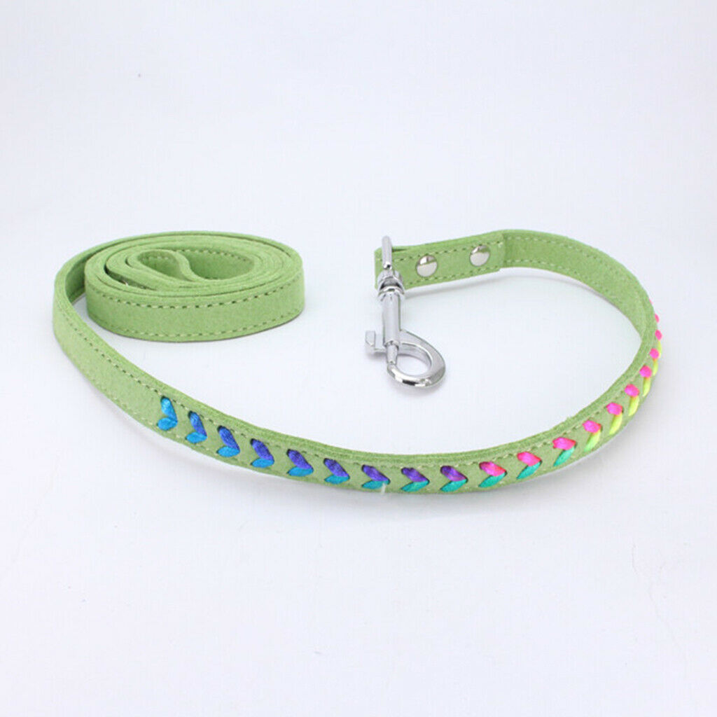 Colorful Weave Pet Dog Leash Leads Walking Traction Rope Cord Light Green S