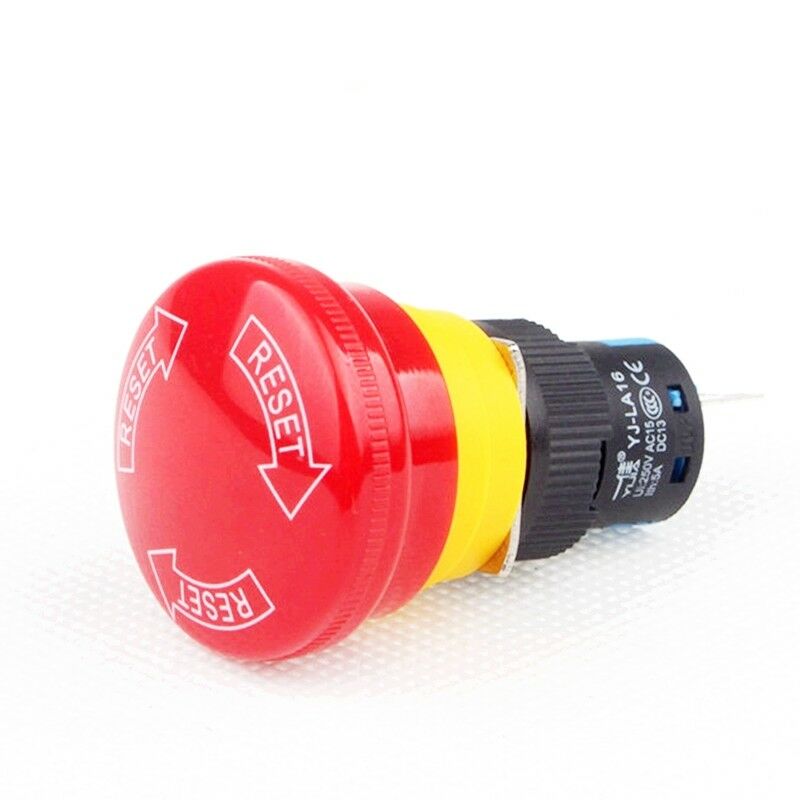 1PCS Emergency Stop Push Button Switch Latching 1NO 1NC 16mm 3 pins Com+NO+NC