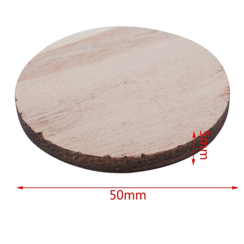 10 x Wooden Circle Shapes, Plain Wood Craft Tags 50mm (5cm) V3T5