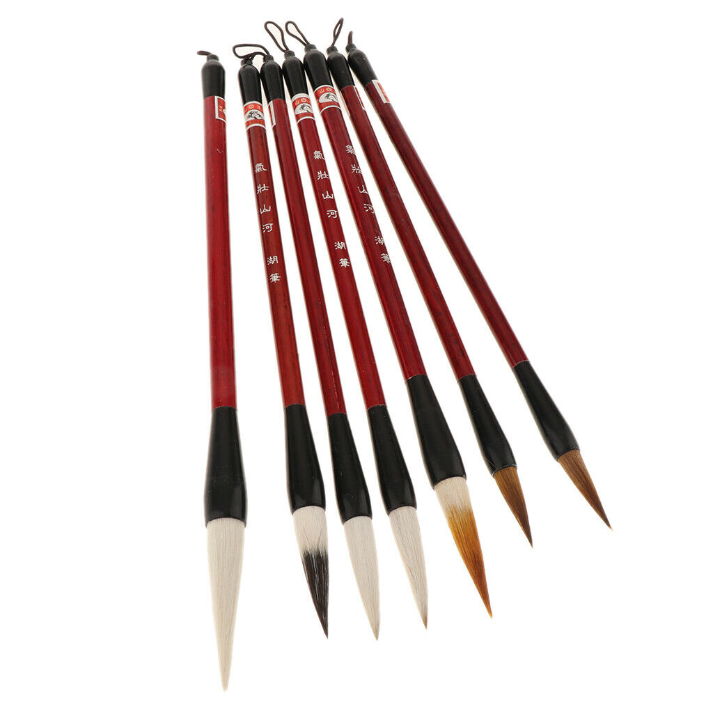 7 Pieces Traditional Chinese Calligraphy Brush Draw Paint Pen