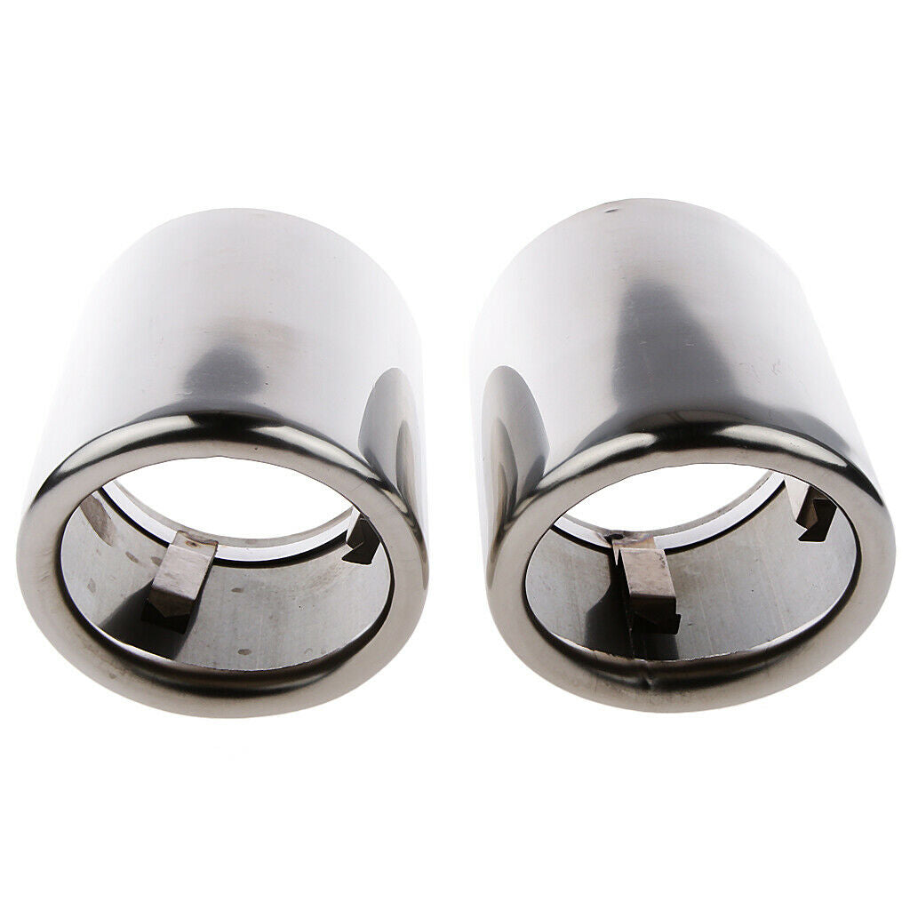 2PCS Stainless Steel Slip-on Muffler Exhaust Tips For 2009-2016 Audi