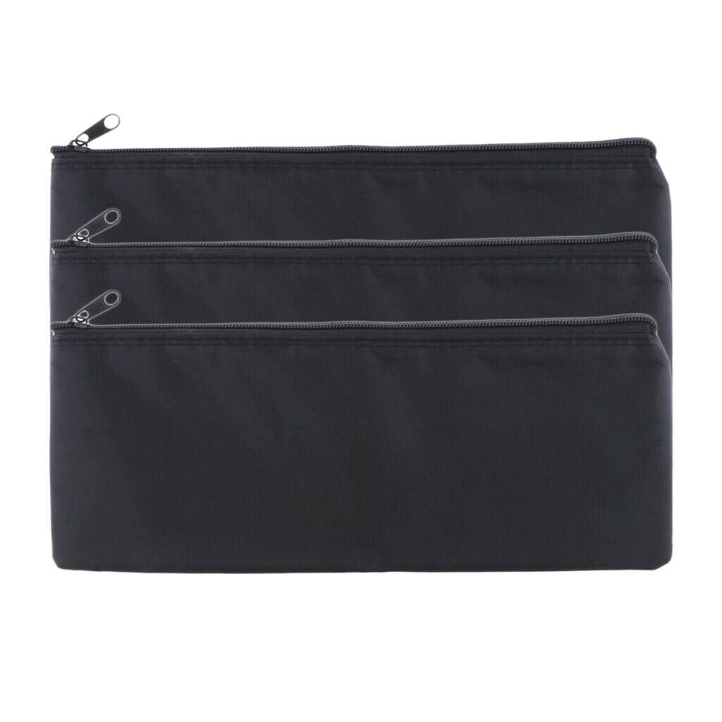 3x Waterproof Microphones Protective Zipper Bags Soft Storage Black KTV
