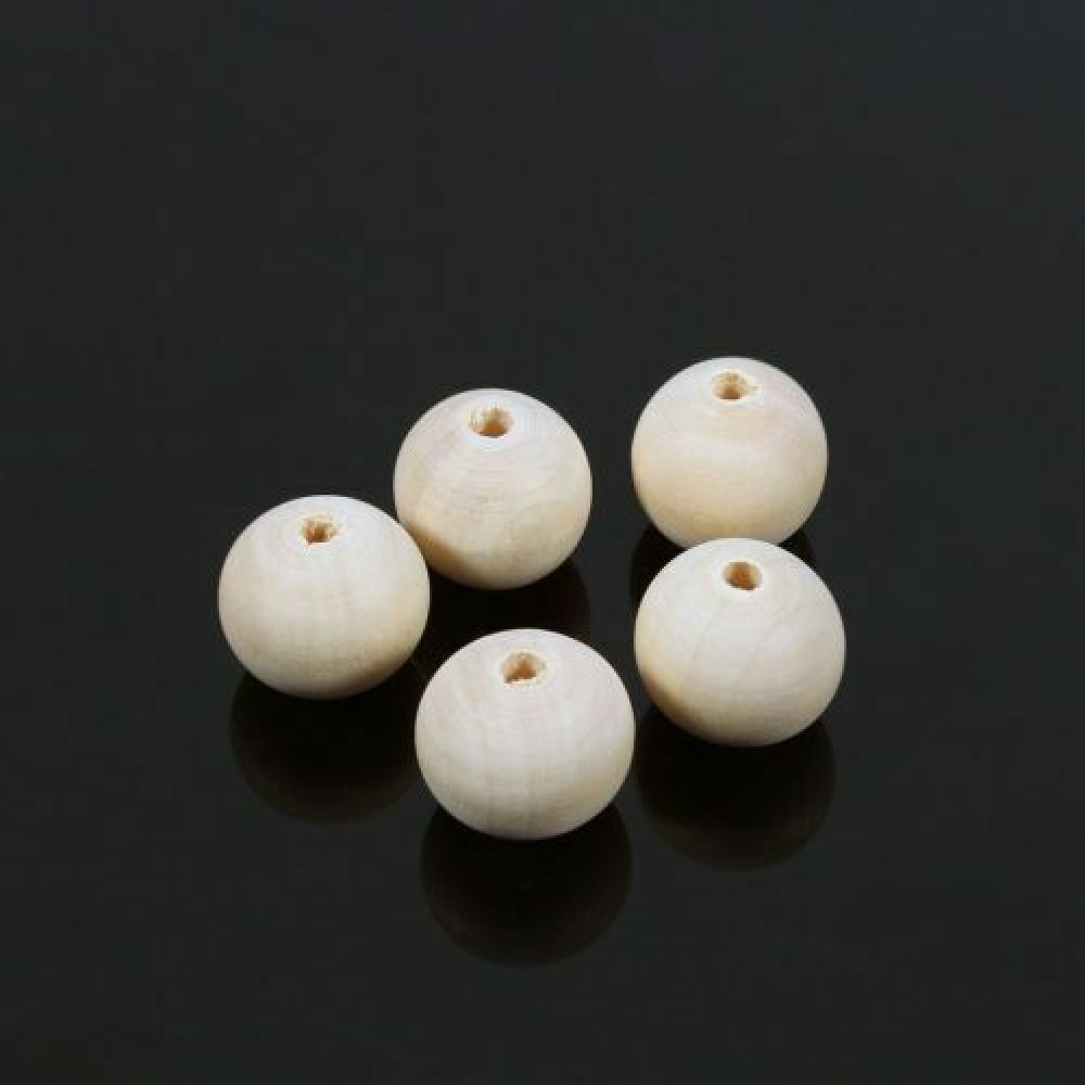 25pcs Bulk 20mm Round Unfinished Wood Beads  Craft
