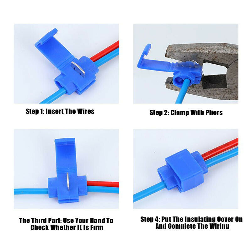 20PCS Wire Connector Lock Snap Without Breaking Cable Insulated TerminalsW GEDF