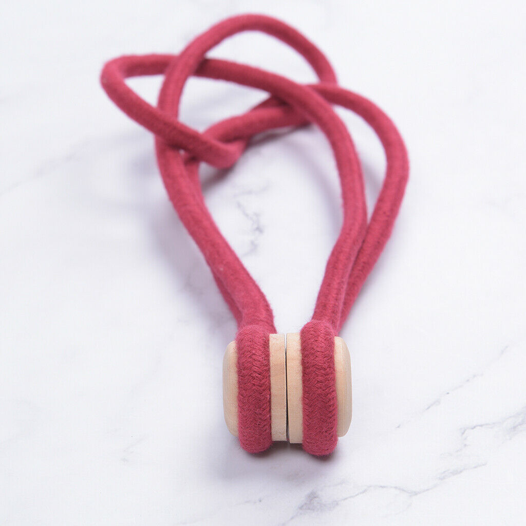 1 Pair Magnetic Round Curtain Tiebacks Rope Strap Drape Holdback Wine Red