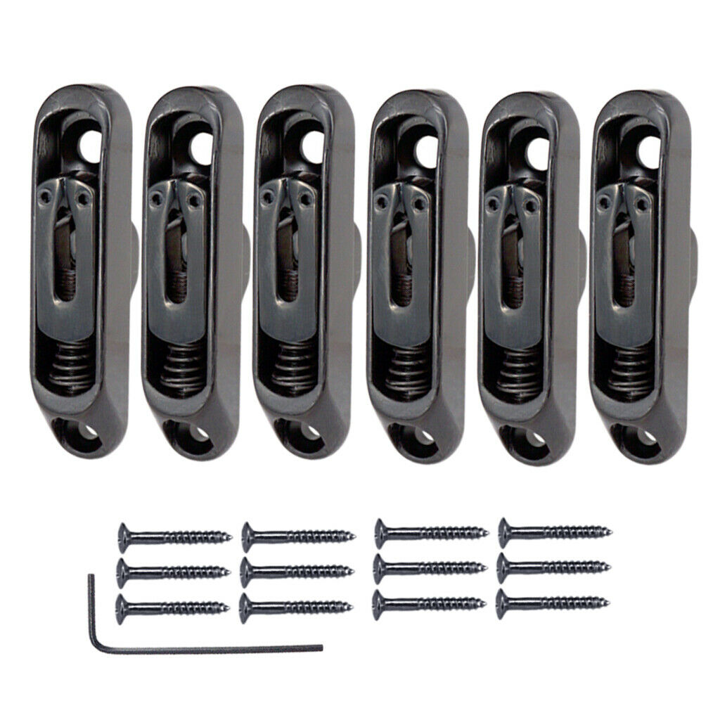 2 Set Fine Individual Electric Guitar Bridge Set w/ Screws w/ Wrench Black