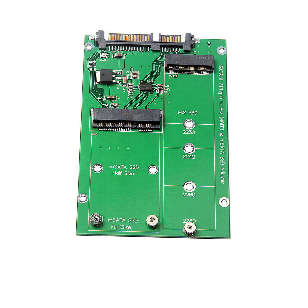 mSATA SSD to SATA M.2 B / B+M KEY NGFF & 2.5" III Board Adapter Converter Card