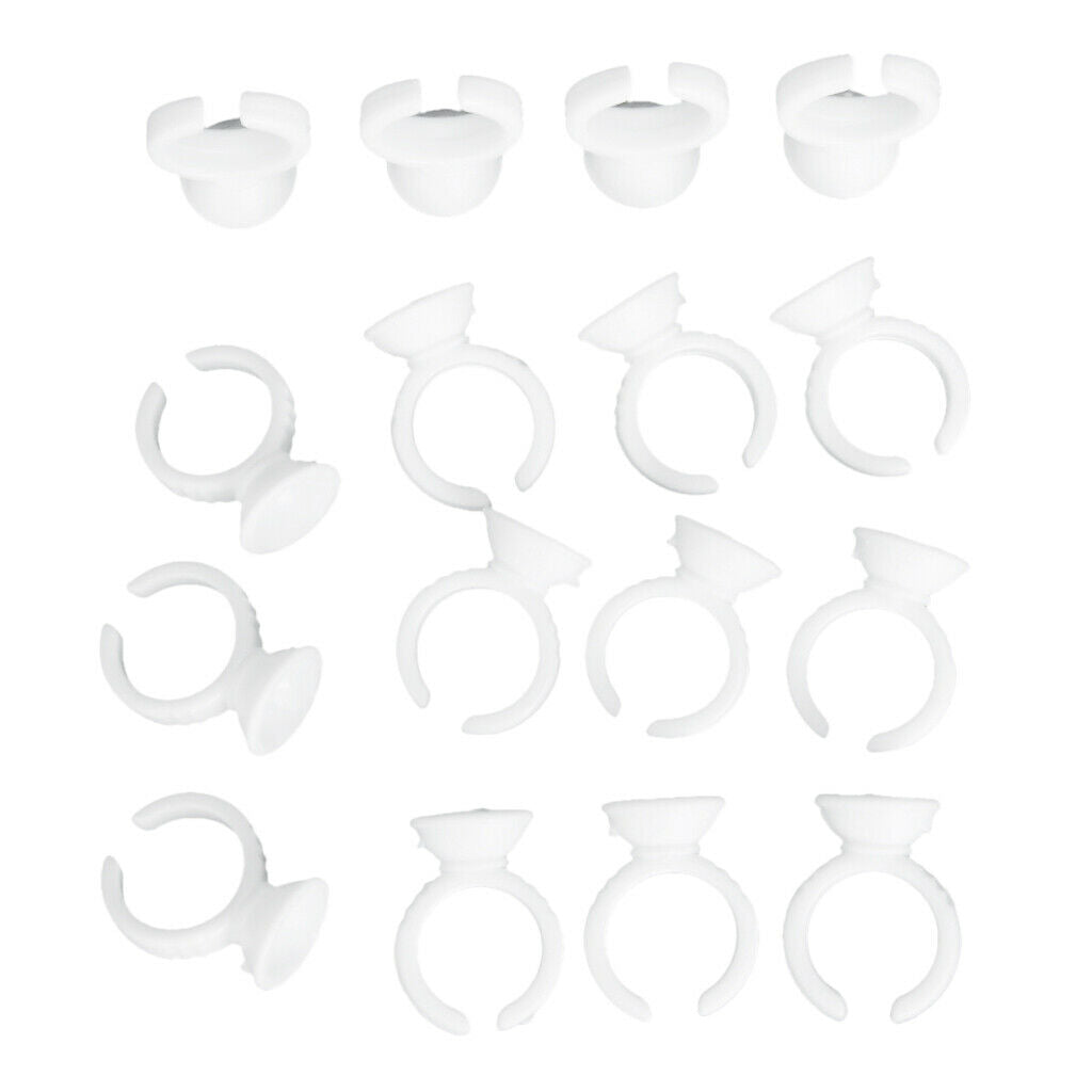 100pcs Eyelash Glue Disposable Tattoo Ink Cups Pigment Holder Ring