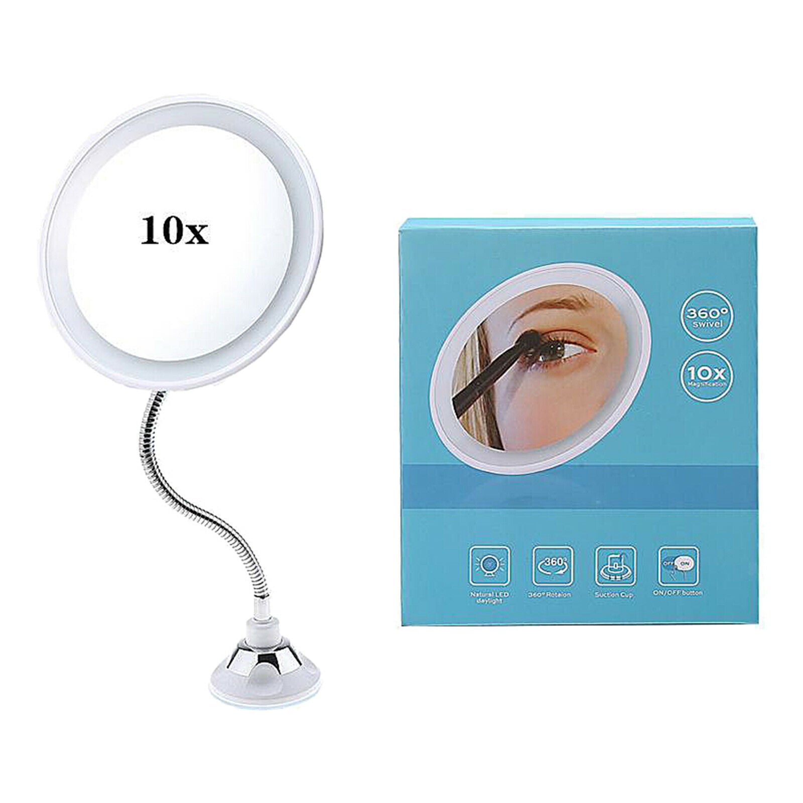 10X Magnifying Makeup Mirror Magnification LED Light Cosmetic Mirror Style 2