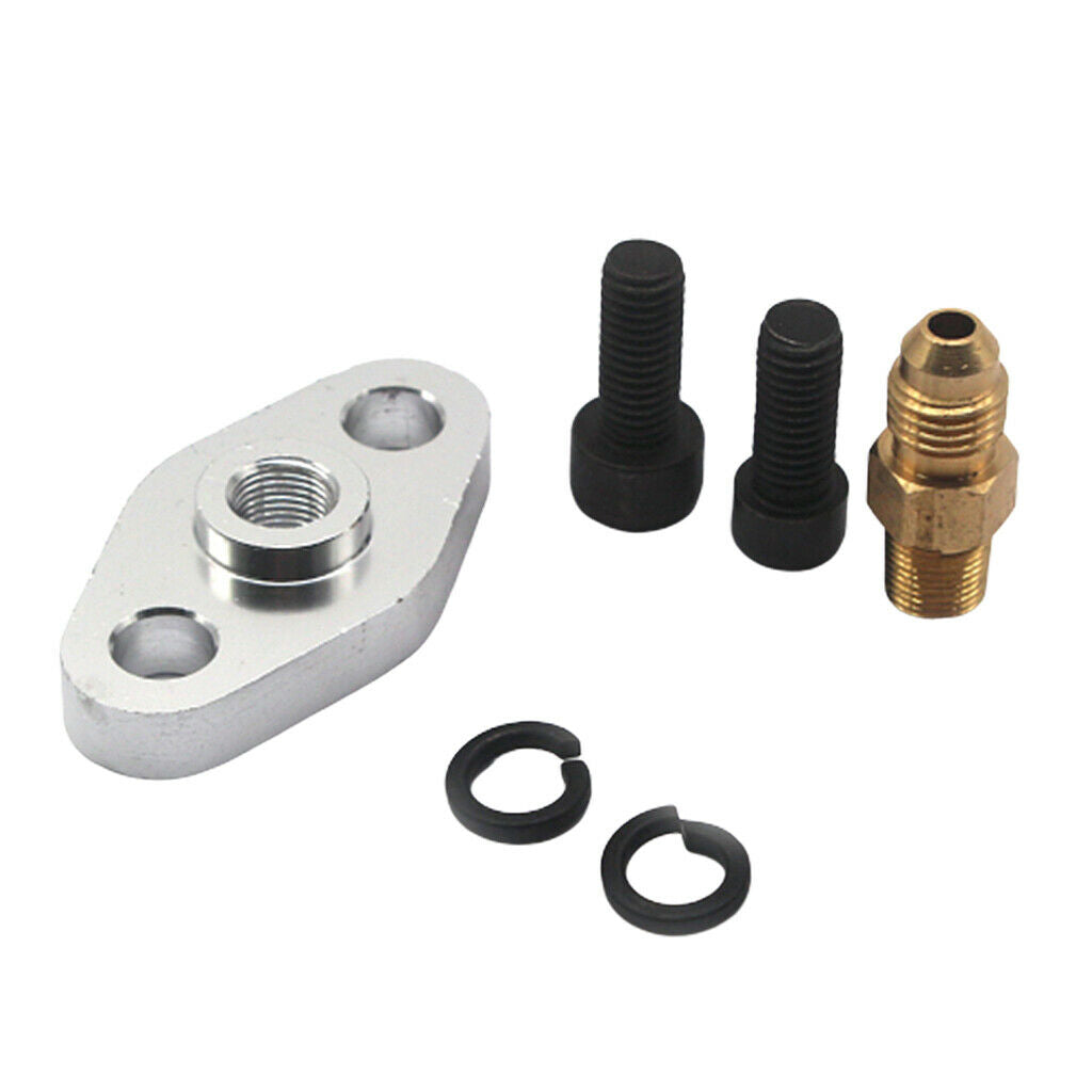 Aluminum Oil Drain Feed Inlet Flange Gasket Bolts Kit 4AN 4 T35/T4 T04 T70