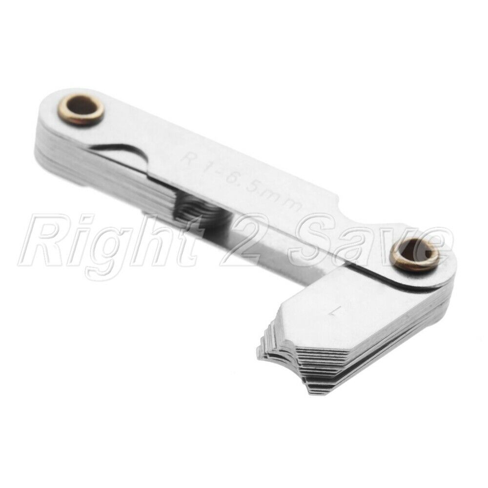Folding 32 Blades R1-6.5mm Radius Gauge Gage Metalworking Measure Measuring Tool
