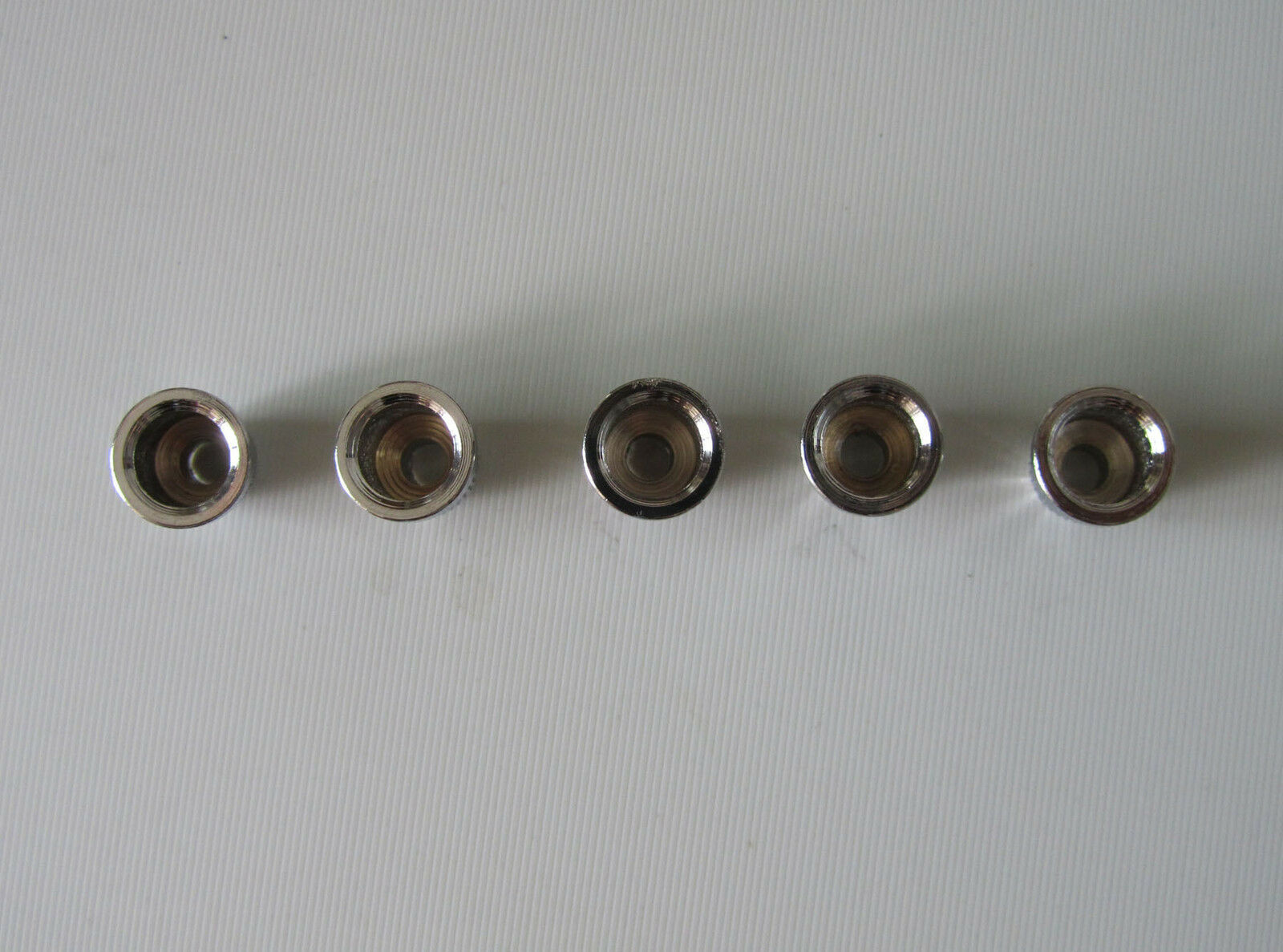 5x Chrome String Through Body 3/8" String Ferrules for 5 String Bass Guitar