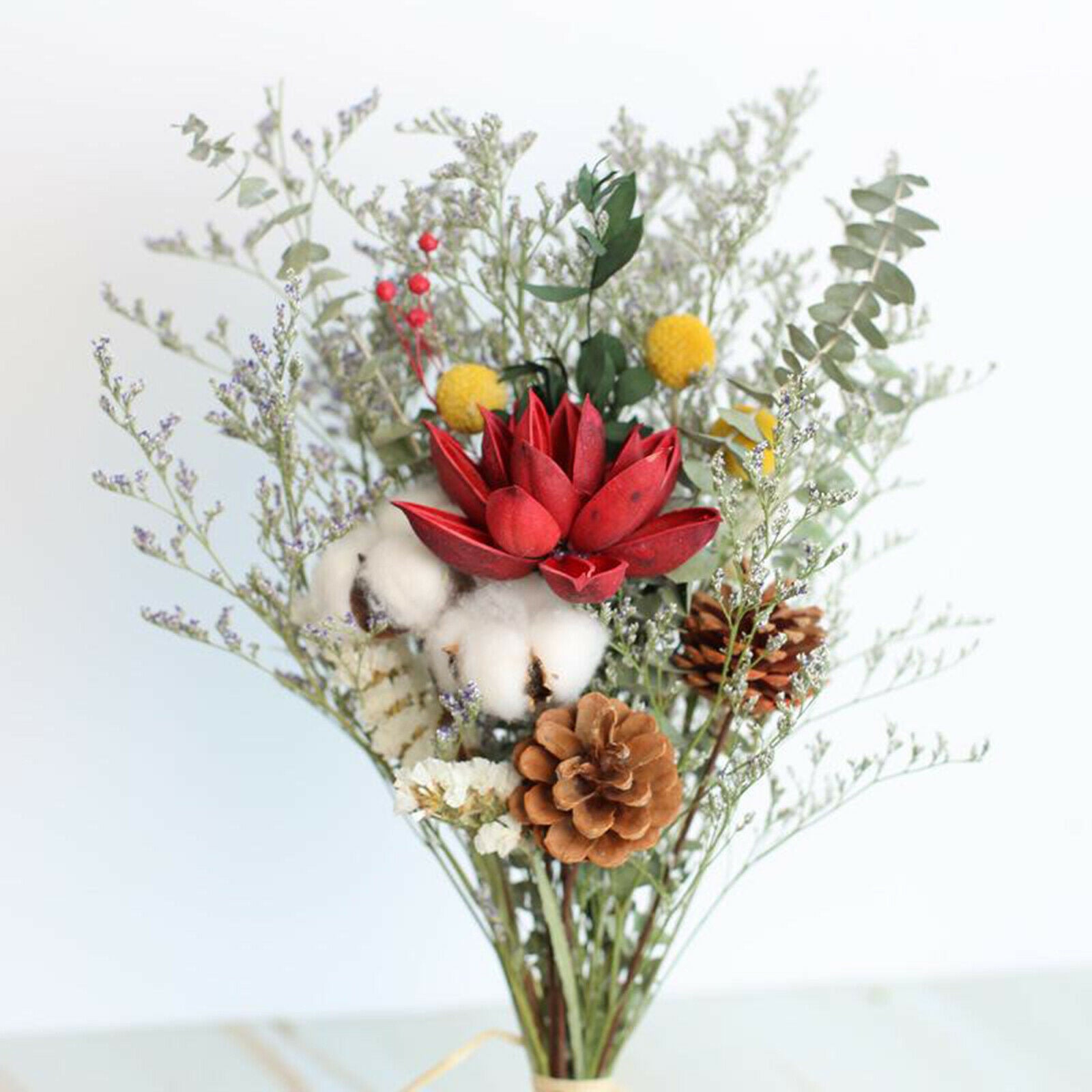2Pcs Beautiful Natural Dried Bouquet Natural Eucalyptus Party Arrangements