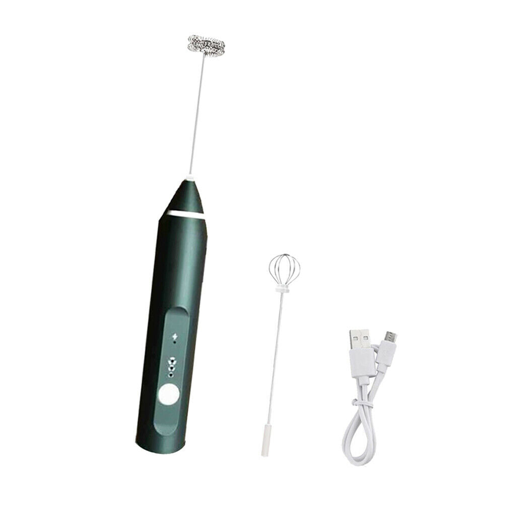 Electric Milk Frother Foamer Whisk Mixer Stirrer Coffee Eggbeater Black