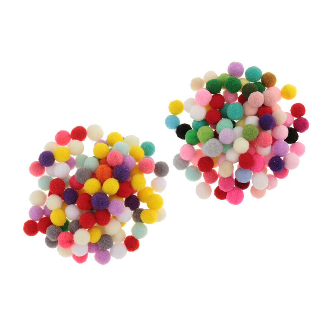 200pcs  Pom Poms Pompom Ball Xmas DIY Decor 20mm10mm