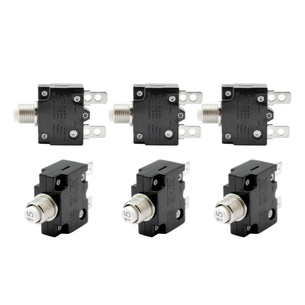 6set Push Button Circuit Breaker Fuse holder w/ Quick Connect Terminals