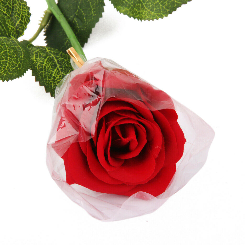 Artificial Lifelike Single Stem Rose Flower Wedding Party Craft Decor -Red