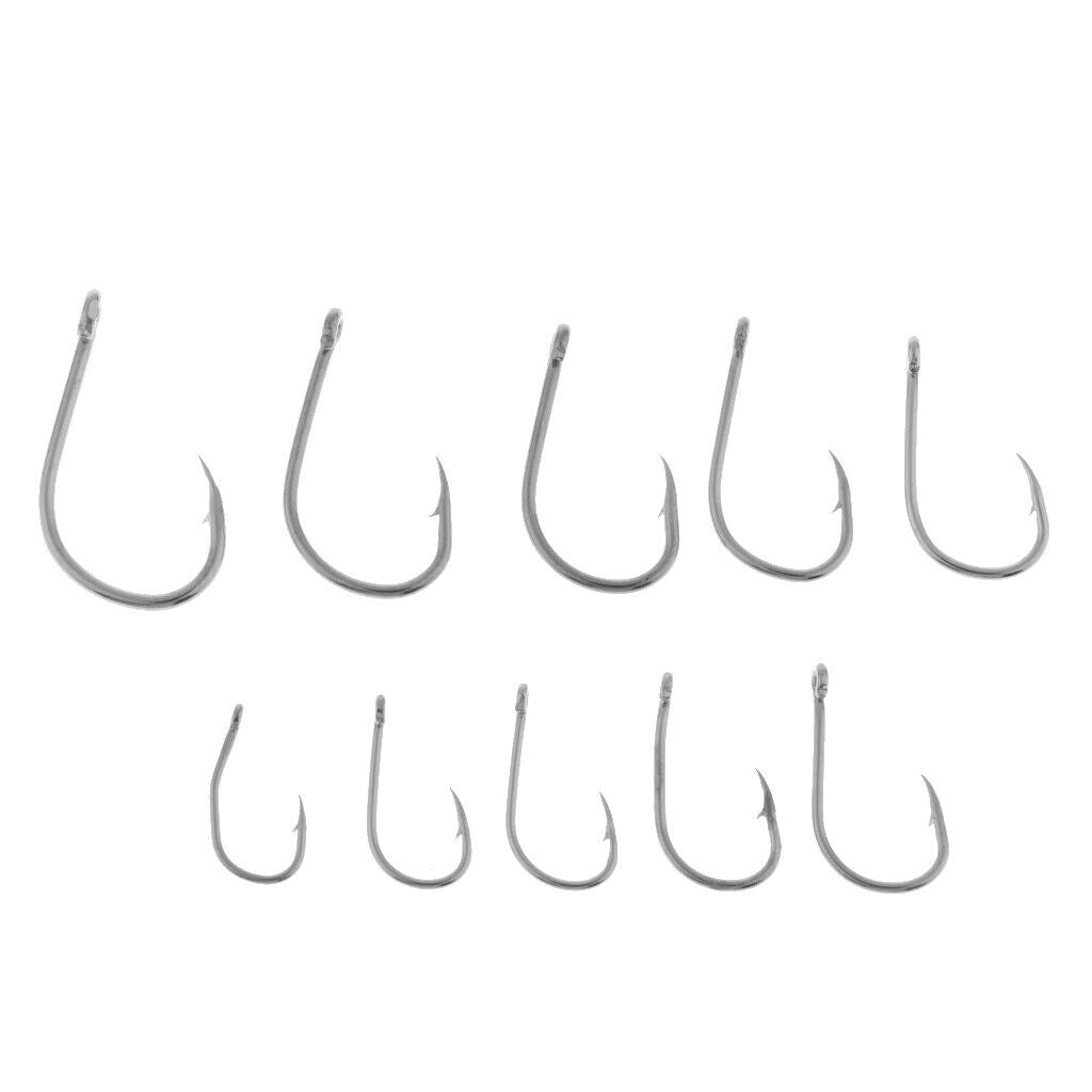 500Pcs Barbed Fishing Hooks Offset Hooks Octopus Crab Hooks Fishhook 10 Size