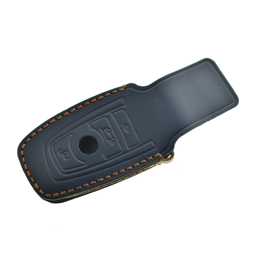 Leather Car Smart Key Shell Fob Case Chain For BMW X1 3 5 Series F10 F20 F30 F40