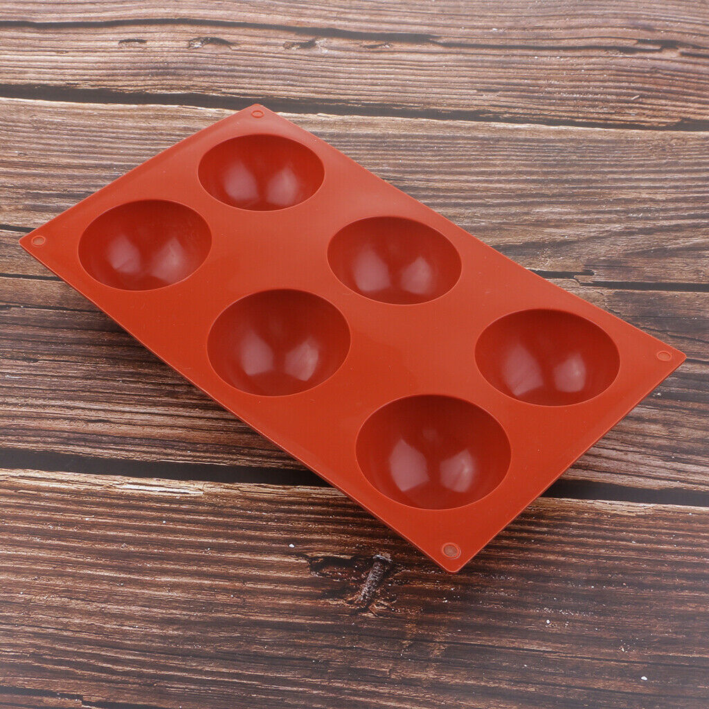 6 Holes Silicone Semicircle Dome Cake Decor Mold Half Sphere Cupcake Mold