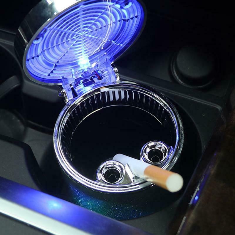 Creative LED Luminous Color Light Ashtray with Lid Simple Design Decorative Tray