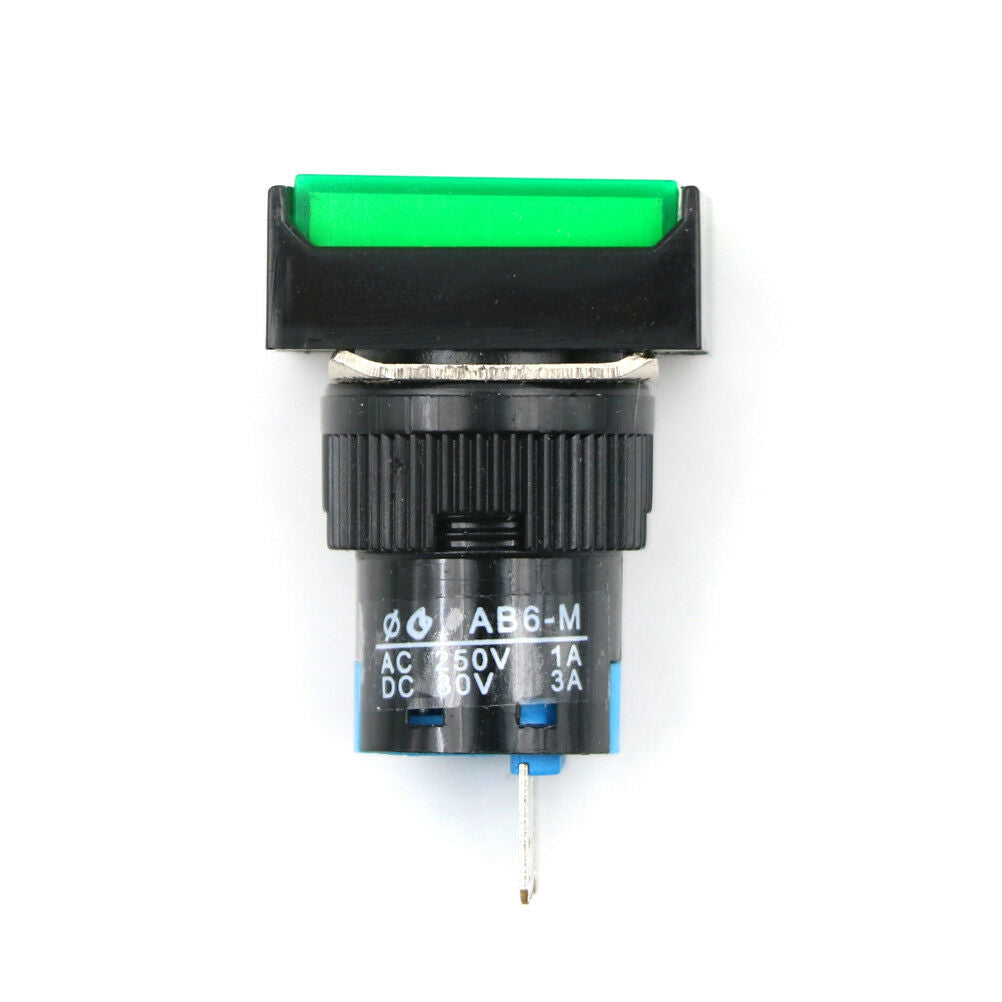 Momentary /Latching Push Button Switch Rectangular DC 12V/24V LED Light 5Pi WF